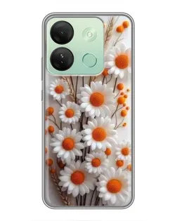 Чехол для Infinix Smart 7 HD с картинкой «Белые сухоцветы»