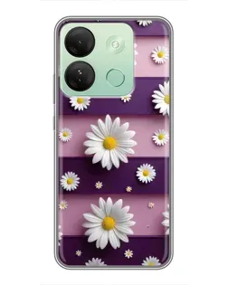 Чехол для Infinix Smart 7 HD с картинкой «Ромашки на фиолетовом»