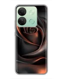 Чехол для Infinix Smart 7 HD с картинкой «Шелковая черная роза»
