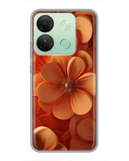 Чехол для Infinix Smart 7 HD с картинкой «Оранжевый макро цветок»