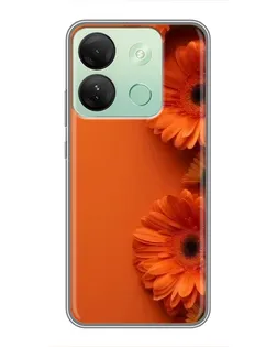 Чехол для Infinix Smart 7 HD с картинкой «Оранжевые герберы»