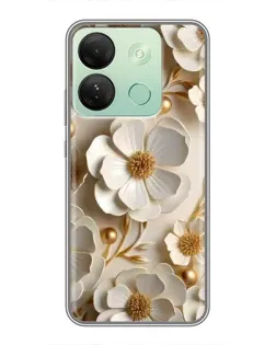 Чехол для Infinix Smart 7 HD с картинкой «Белие бумажние  цвети»