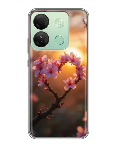 Чехол для Infinix Smart 7 HD с картинкой «Розовый цвет сердце на фоне заката» Чехол для Infinix Smart 7 HD с картинкой «Розовый цвет сердце на фоне заката»