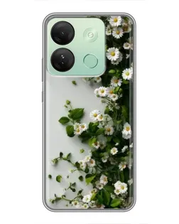 Чехол для Infinix Smart 7 HD с картинкой «Ветка мелких белых цветов»