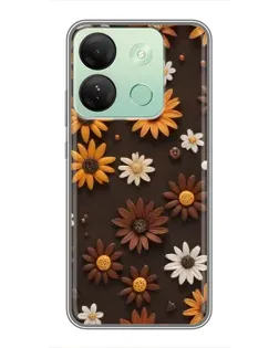 Чехол для Infinix Smart 7 HD с картинкой «Узор из маленьких подсолнухов»