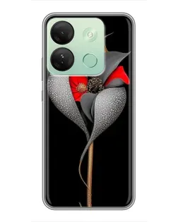 Чехол для Infinix Smart 7 HD с картинкой «Серебряный фантазийный цветок»