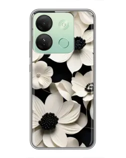 Чехол для Infinix Smart 7 HD с картинкой «Объемные белые цветы»