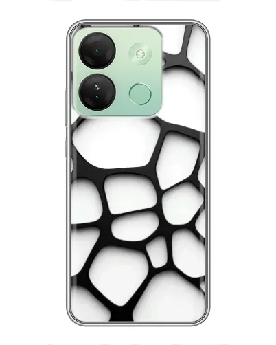 Чехол для Infinix Smart 7 HD с картинкой «Белая объемная сетка»