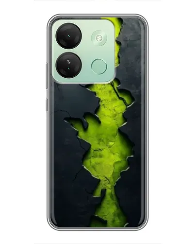 Чехол для Infinix Smart 7 HD с картинкой «Салатовый разлом скалы»