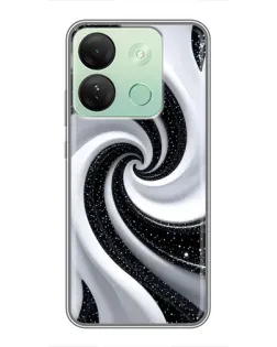 Чохол для Infinix Smart 7 HD з картинкою «Чорно-біла спіраль»