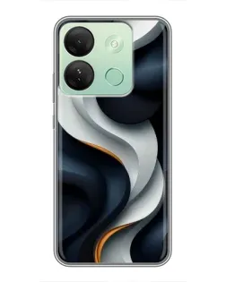 Чохол для Infinix Smart 7 HD з картинкою «Об'ємні чорно-білі стрічки»