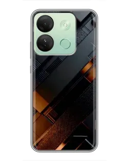 Чехол для Infinix Smart 7 HD с картинкой «Черные геометрические блоки»