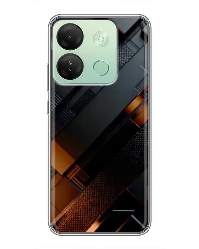 Чехол для Infinix Smart 7 HD с картинкой «Черные геометрические блоки»