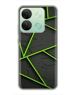 Чехол для Infinix Smart 7 HD с картинкой «Зеленые геометрические линии»