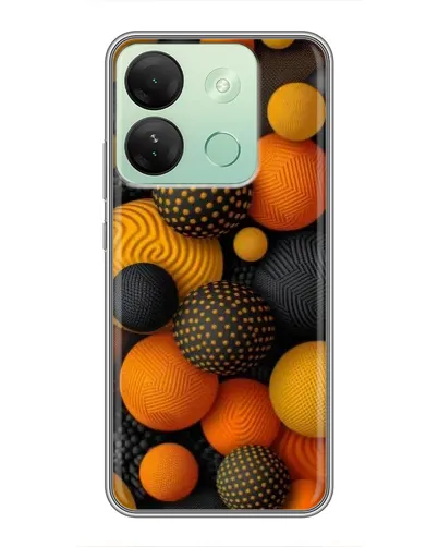 Чехол для Infinix Smart 7 HD с картинкой «Объемные оранжевые сферы»