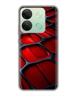 Чехол для Infinix Smart 7 HD с картинкой «Красная глянцевая сетка»