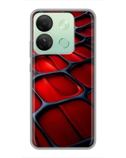 Чехол для Infinix Smart 7 HD с картинкой «Красная глянцевая сетка»