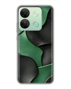 Чехол для Infinix Smart 7 HD с картинкой «Зеленые кожаные волны»