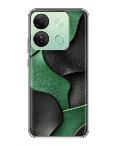 Чехол для Infinix Smart 7 HD с картинкой «Зеленые кожаные волны»