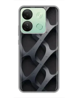 Чехол для Infinix Smart 7 HD с картинкой «Объемное серое плетение»