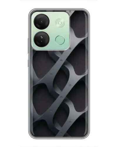 Чехол для Infinix Smart 7 HD с картинкой «Объемное серое плетение»