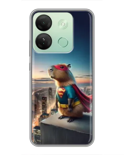 Чехол для Infinix Smart 7 HD с картинкой «Капи-мен супергерой»