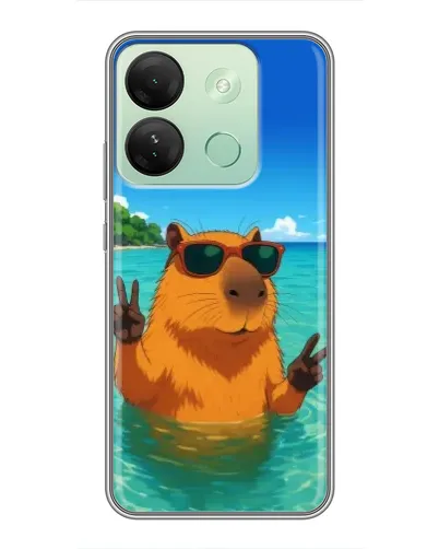 Чехол для Infinix Smart 7 HD с картинкой «Морская капибара»