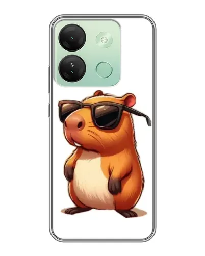 Чехол для Infinix Smart 7 HD с картинкой «Капибара в очках»