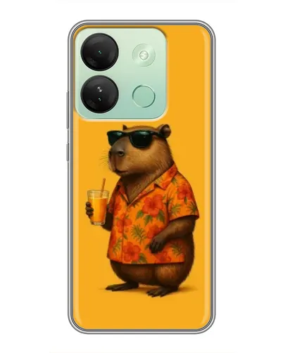 Чехол для Infinix Smart 7 HD с картинкой «Капибара на отдыхе»