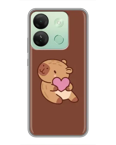 Чехол для Infinix Smart 7 HD с картинкой «Капибара с сердцем»