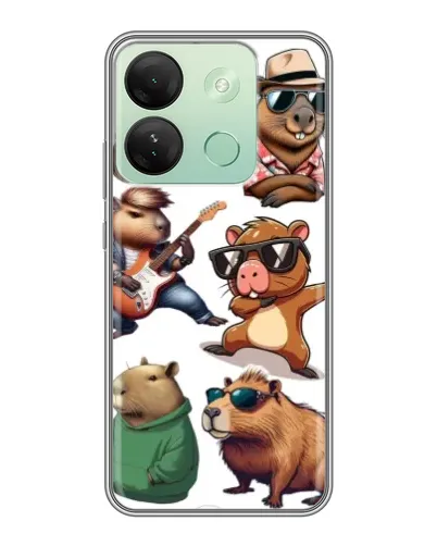 Чехол для Infinix Smart 7 HD с картинкой «Крутые капибары музыканты»