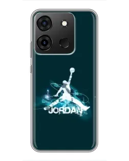 Чехол для Infinix Smart 7 с картинкой «Jordan Blue Fire»