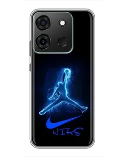 Чехол для Infinix Smart 7 с картинкой «Jordan Neon Blue»