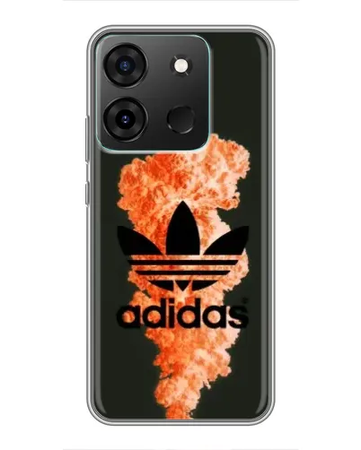 Чехол для Infinix Smart 7 с картинкой «Оранжевый дым Adidas»