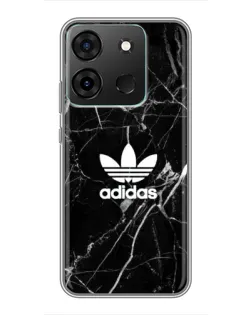 Чехол для Infinix Smart 7 с картинкой «Белый мрамор Adidas»