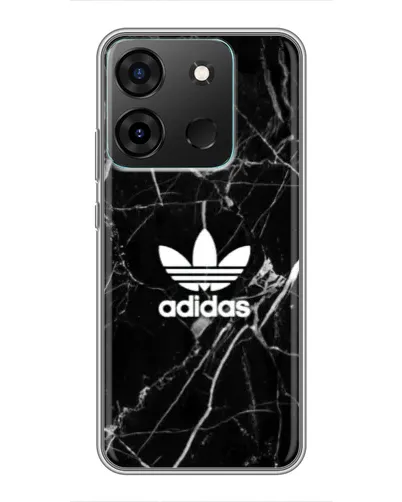 Чехол для Infinix Smart 7 с картинкой «Белый мрамор Adidas»