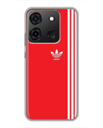 Чехол для Infinix Smart 7 с картинкой «Красный минимализм Adidas»