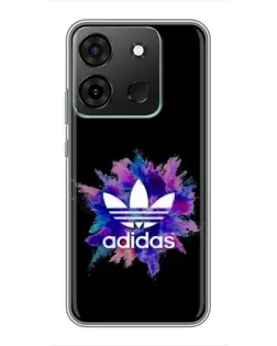 Чехол для Infinix Smart 7 с картинкой «Взрыв красок Adidas»