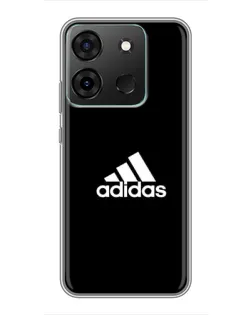 Чехол для Infinix Smart 7 с картинкой «Черная классика Adidas»