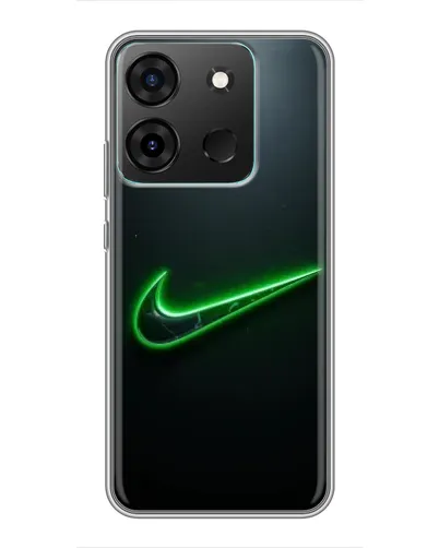 Чехол для Infinix Smart 7 с картинкой «Неоновый контур Nike»