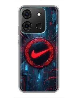 Чехол для Infinix Smart 7 с картинкой «Техногенный стиль Nike»