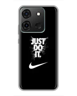 Чехол для Infinix Smart 7 с картинкой «Текстовый принт Nike»