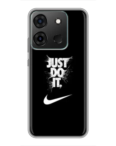 Чехол для Infinix Smart 7 с картинкой «Текстовый принт Nike»