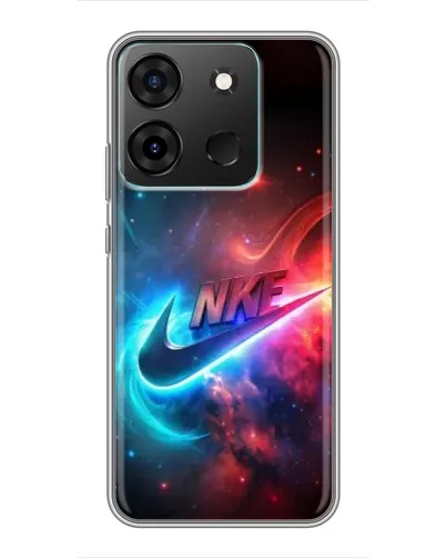 Чехол для Infinix Smart 7 с картинкой «Огненный логотип Nike»