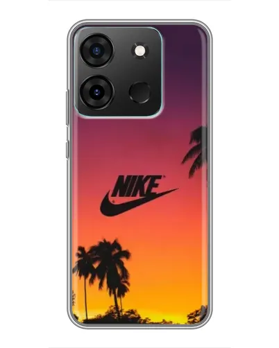 Чехол для Infinix Smart 7 с картинкой «Nike на закате солнца»