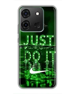 Чехол для Infinix Smart 7 с картинкой «Зеленый неоновый Nike»