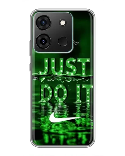 Чехол для Infinix Smart 7 с картинкой «Зеленый неоновый Nike»