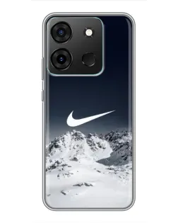 Чехол для Infinix Smart 7 с картинкой «Nike — зимние горы»