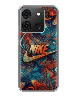 Чехол для Infinix Smart 7 с картинкой «Nike в абстракции»