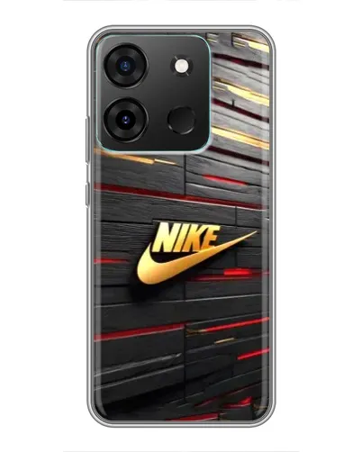 Чехол для Infinix Smart 7 с картинкой «Золотой Nike на металле»